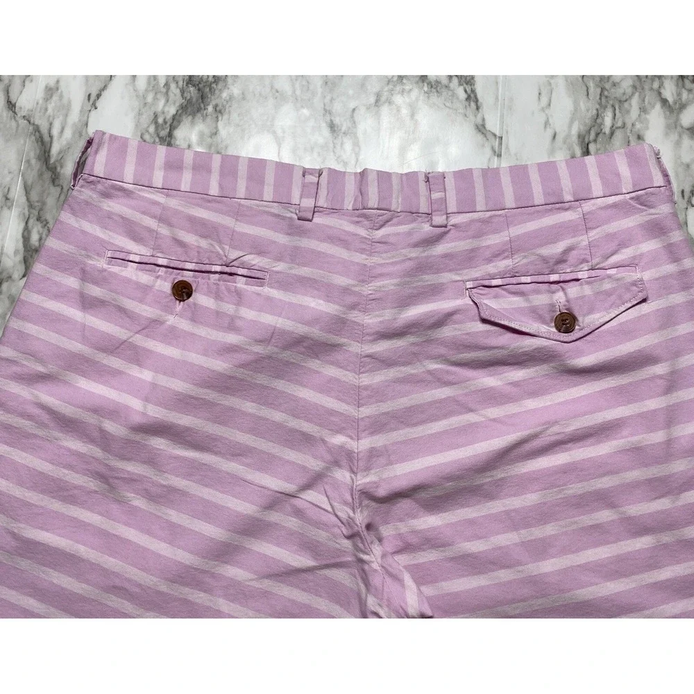 FRENCH CONNECTION Mens Shorts Size 38 Pink Striped Button‎ Fly Chino